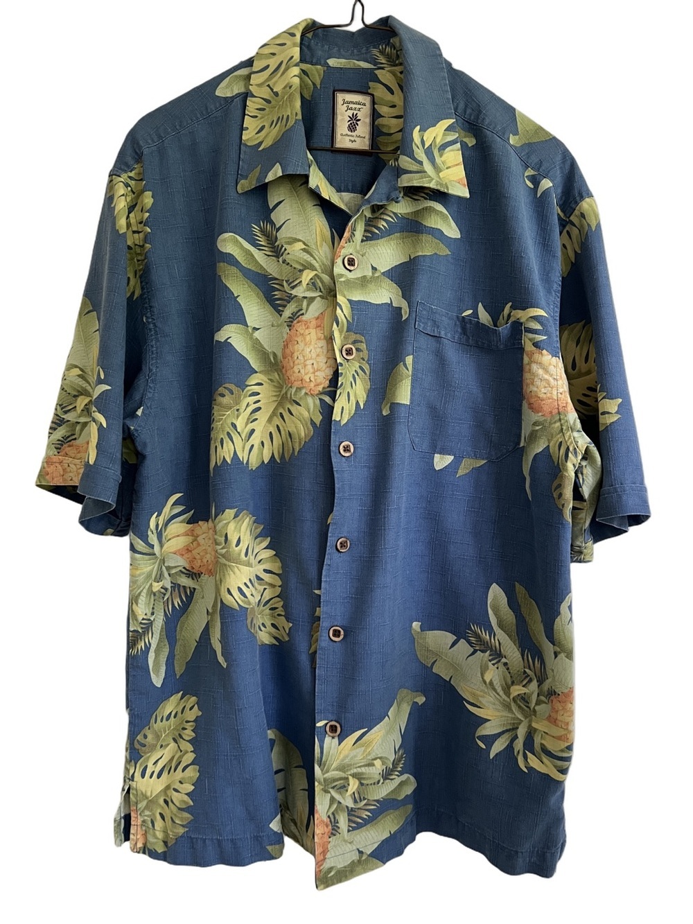 Jamaica Jaxx 100% Silk Hawaiian Tropical Resort Shirt Size M